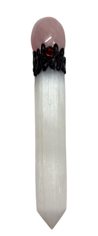 Selenite & Rose Quartz Wand #331