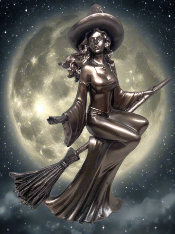 Bronze Resin Witch Figurine 19cm