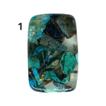Copper Malachite (in resin) Cabochons - Lot #17