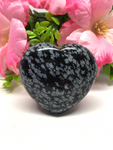 Snowflake Obsidian Puff Heart # 19 - 50mm