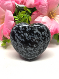 Snowflake Obsidian Puff Heart # 19 - 50mm