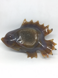 Agate Geode Fish with Stand #431