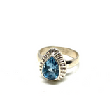 Blue Topaz Sterling Silver Ring #312 - Size 6