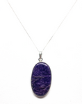 Charoite Oval Pendant #170 - Sterling Silver