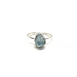 Aquamarine Raw Sterling Silver Ring #315 - Size 7
