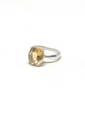 Citrine Faceted Sterling Silver Ring #316 - Size 7