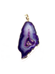 Agate Slice with Amethyst Pendant #173 - Sterling Silver