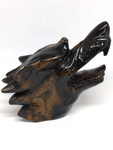 Tiger Eye Gold Wolf Carving # 203