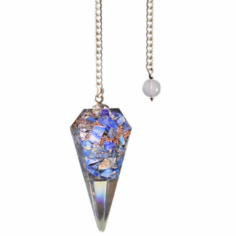 Lapis Lazuli Faceted Orgonite Pendulum