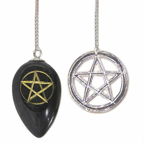 Black Onyx with Pentagram Pendulum