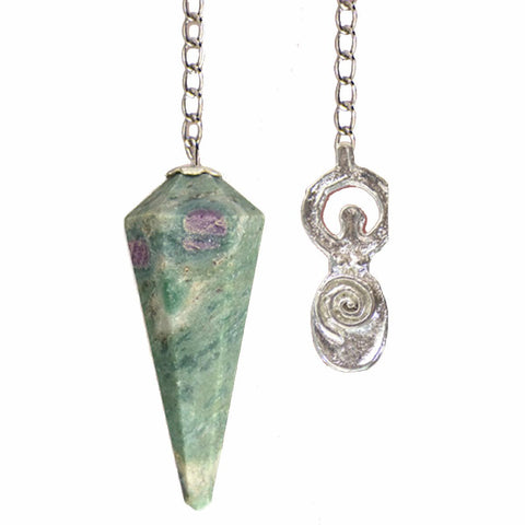 Ruby Zoisite with Goddess Faceted Pendulum