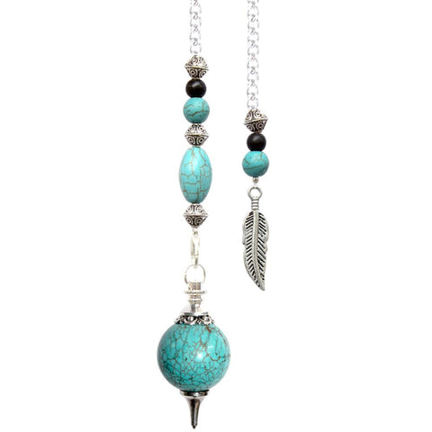 Turquoise with Feather Pendulum