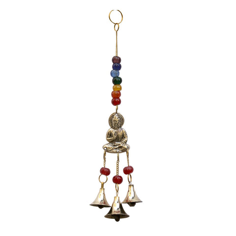 Buddha with Chakra Beads Brass Bells