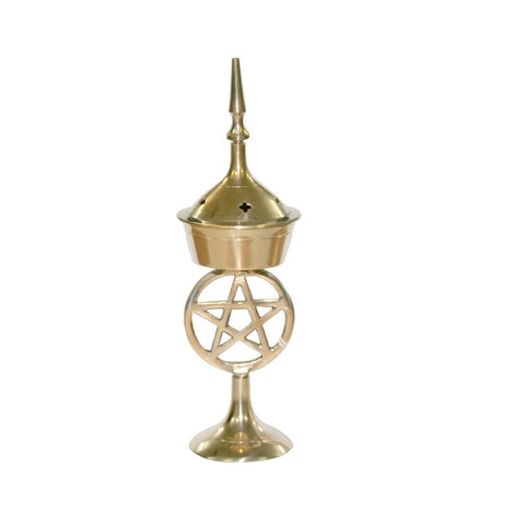 Brass Pentacle Incense Burner 17cm