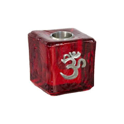 Om Wish Candle Holder - Red