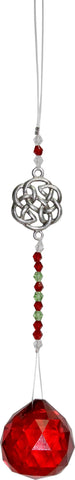 Celtic with Red Crystal Cut Glass Sun Catcher
