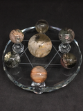 Garden Quartz Spheres with Glass Display Stand