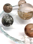 Garden Quartz Spheres with Glass Display Stand