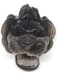 Agate Geode Lion Carving #414