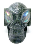 Moss Agate Alien Skull #415