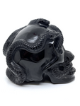 Black Obsidian Skull with Snakes #439