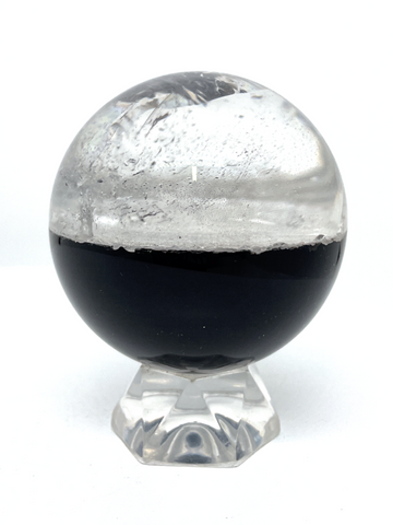 Clear Quartz & Black Obsidian Sphere #452 - 5.8cm