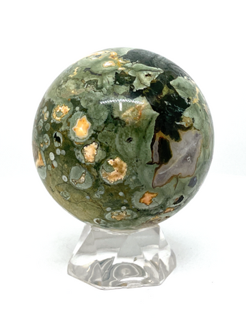 Rainforest Jasper (Rhyolite) Sphere #458 - 5.5cm