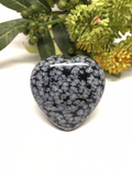 Snowflake Obsidian Puff Heart # 487 - 50mm