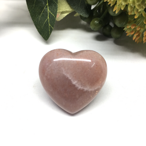 Brown Moonstone Puff Heart # 495 - 30mm