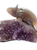 Amethyst Agate Geode Carnelian Lizard #499