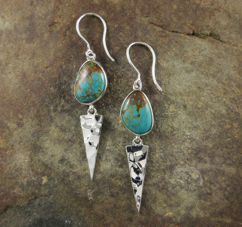 Arizona Turquoise Earrings #225 - Sterling Silver