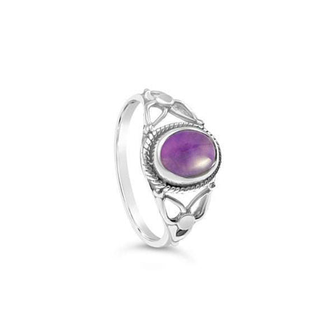 Amethyst Sterling Silver Ring #314 - Size 6