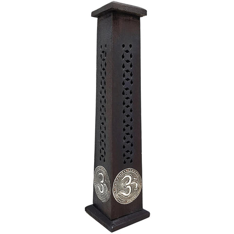OM Inlay Black Incense Tower