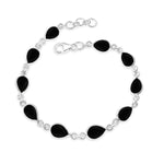 Black Onyx Sterling Silver Bracelet #319