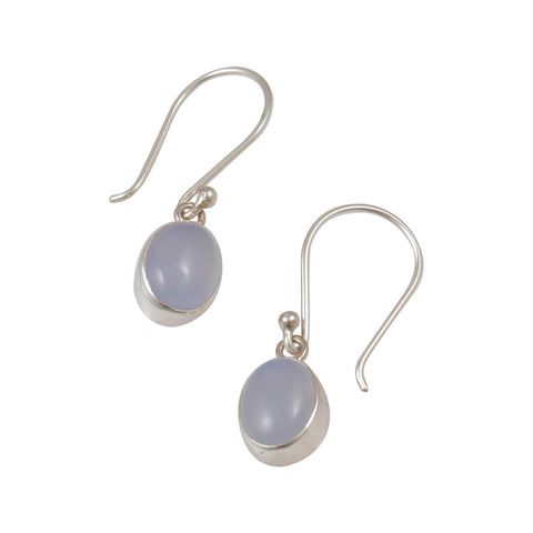 Blue Chalcedony Earrings #218 - Sterling Silver
