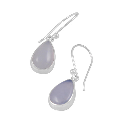 Blue Chalcedony Earrings #217 - Sterling Silver