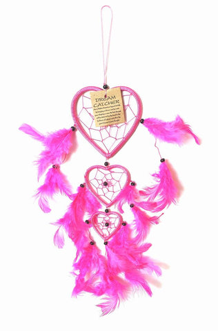 Pink Chain Of Hearts Dream Catcher