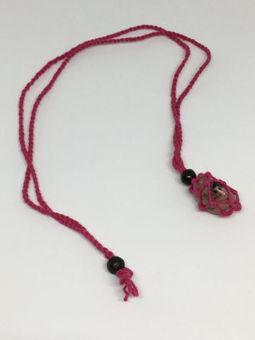 Pink Macrame 'Net' Necklace