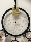 Black Dream Catcher Leather with Stone Chips 16cm