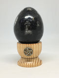 Wooden Sphere Holder with Pentagram Charm - Light