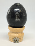 Wooden Sphere Holder with Pentagram Charm - Light