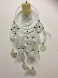 White Double Ring with Shells Dream Catcher 11cm