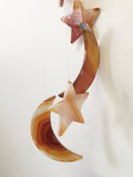 Natural Brown Agate Wind Chime - Moon & Stars