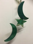 Green Dyed Agate Wind Chime - Moon & Stars