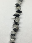 Black Obsidian & Clear Quartz Chip Necklace 32"