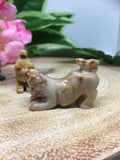 Pouncing Cat Soapstone Carving
