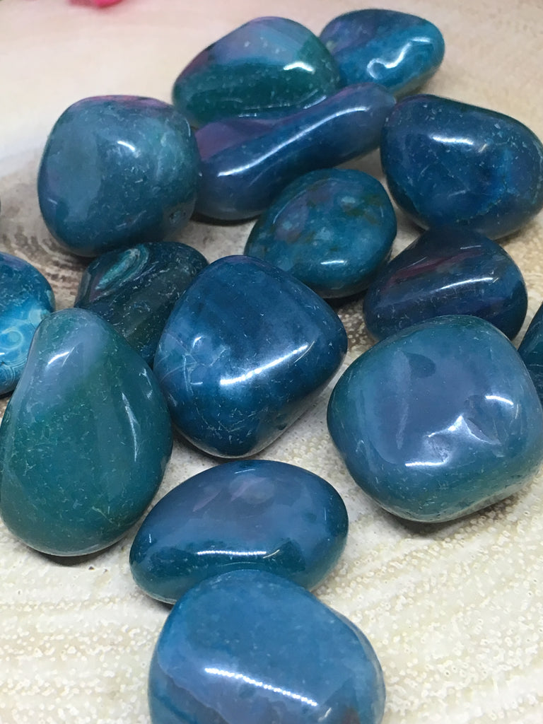 Teal Agate Tumble Stones – Wicked Crystals and Things