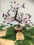 Amethyst & Rose Quartz (with Lotuses) Inner Peace Gem Tree