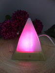 Himalayan Mini Pyramid USB Salt Lamp (colour changing) - White Salt