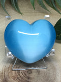 Blue Turquoise Cats Eye Puff Heart - 45mm